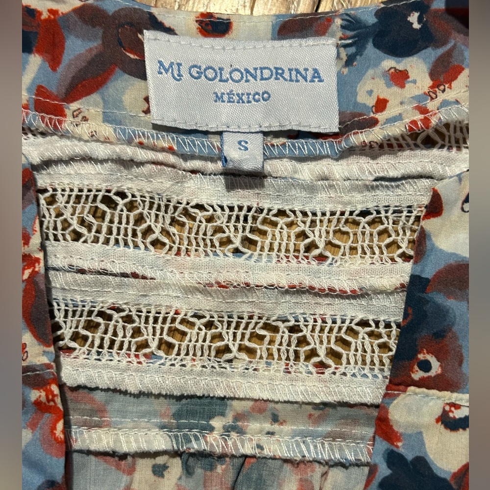 Mi Golondrina Chela Floral‎ Marino Specialty Blouse 💫 - Picture 10 of 12